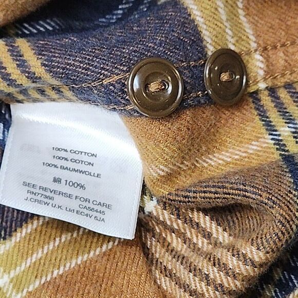 Wallace & Barnes Heavyweight Flannel Shirt In Brown Navy Plaid Men's Size M‎ - Picture 4 of 6